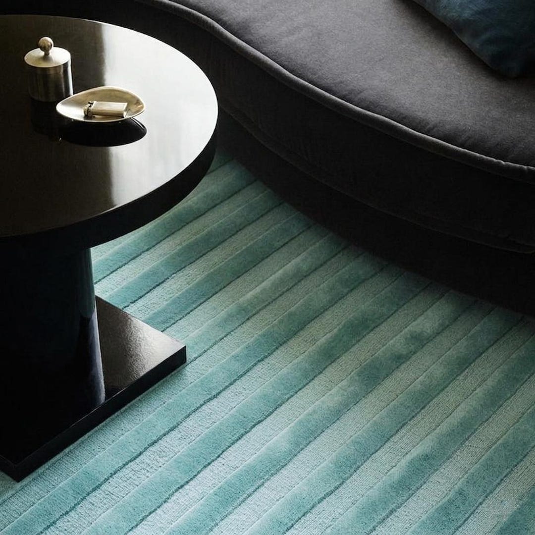 8x10 Teal Hand Tufted Wool Area Rug Modern Minimalist Turquoise Rug ...