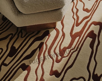 Hand Tufted Wool Rug – Modern Minimalist Area Carpet for Living Room
