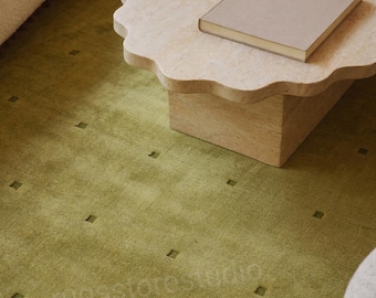 Premium quality milano green area rug for living room designer hand tufted wool rug 8x10 9x12 feet rug customize in any color size shape