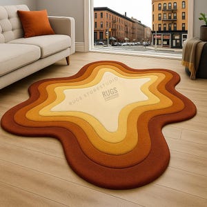 Handgetufteter Wollteppich mit abstraktem, mehrfarbigem Puzzle-Design, 1,5 x 2,5 cm