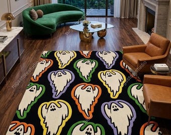 Pop Art Area Rug | Blue Character Hypebeast Room Decor | Hand Tufted Streetwear Carpet | Modern Luxury Living Room | 8x10, 10x14, Custom