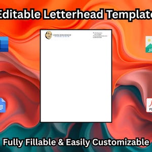 Editable Letterhead Template | Custom Business Stationery | PDF, JPG, DOCX, &  Google Docs | Instant Download