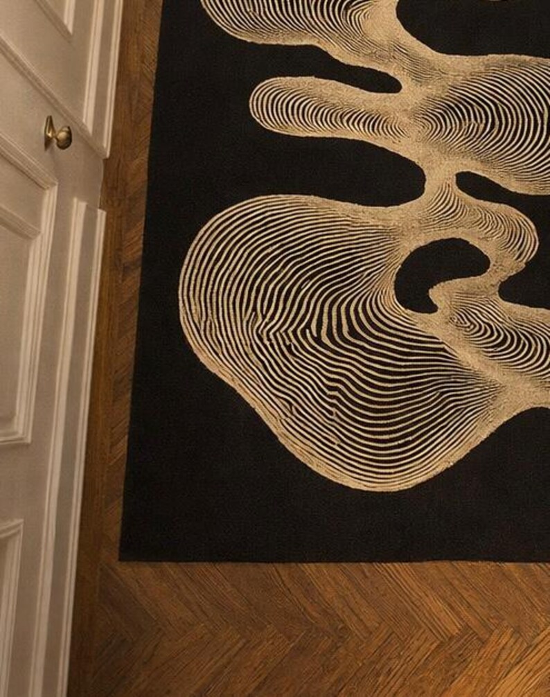 Modern Abstract, Beige Hallway Rug, Luxury Entryway Contemporary Carpet ...