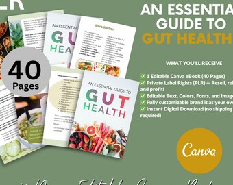 Gut Health Guide: 40-Page Editable Canva eBook (PLR)