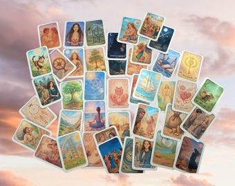 Intuitive divination oracle - 52 cards with dates - handcrafted.