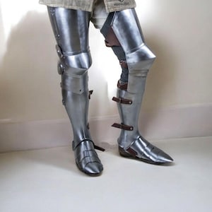 Medieval Steel Leg Armor Set | Full Plate Greaves, Cuisses And Sabatons for LARP, SCA & Reenactment | Knight Lower Body Armour