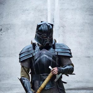 Dark Steel Gothic Knight Full Body Armor Suit | Medieval Warrior Cosplay & LARP Costume | Handmade Custom Fit