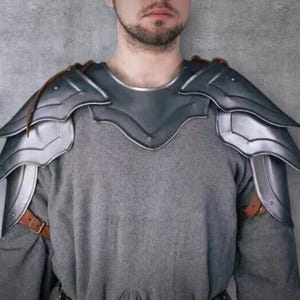 Medieval Pauldron and Gorget Armor Set | Shoulder and Neck Steel Plate Armor for LARP, Cosplay, SCA, Reenactment  Hand-Forged Gothic Gear