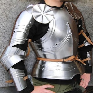 Medieval Knight Full Torso Armor with Pauldrons and Arm Protection – Handmade Steel Cuirass for LARP, Cosplay & Reenactment