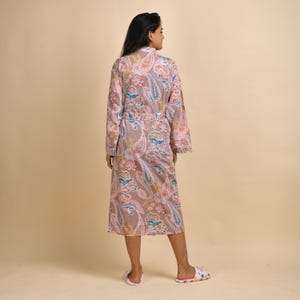 Cotton Kimono Robe Dress, bridesmaid kimono robe, floral kimono, Beautiful bridal kimono, Indian floral gown, Indian floral robe