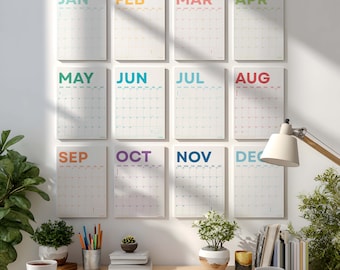 2026 Bright Color Wall Calendar: Large Monthly Planner, Recycled Paper