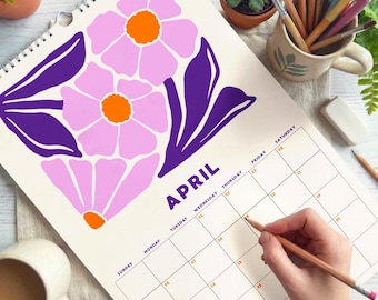2026 Dreamy Garden Wall Calendar: Colorful Flowers Monthly Planner, Recycled Paper, Monday/Sunday Start
