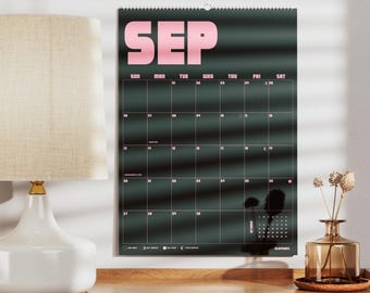 2026 Retro Wall Calendar, Large Monthly Planner, Family Organizer