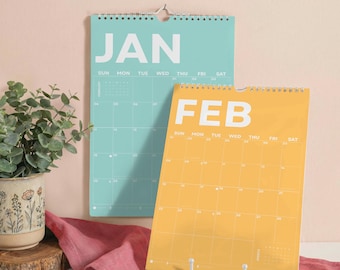 2026 Wall Calendar: Colorful Monthly Planner, Recycled Paper, Monday/Sunday Start