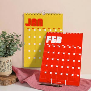 Retro-Wandplaner undatiert, ewiger Monatskalender, Familienplaner, Recyclingpapier