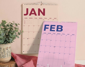 2026 Wall Calendar: Colorful Monthly Planner, Recycled Paper, Monday/Sunday Start