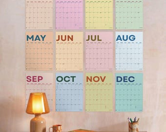 2026 Wall Calendar: Colorful Monthly Planner, Recycled Paper, Monday/Sunday Start