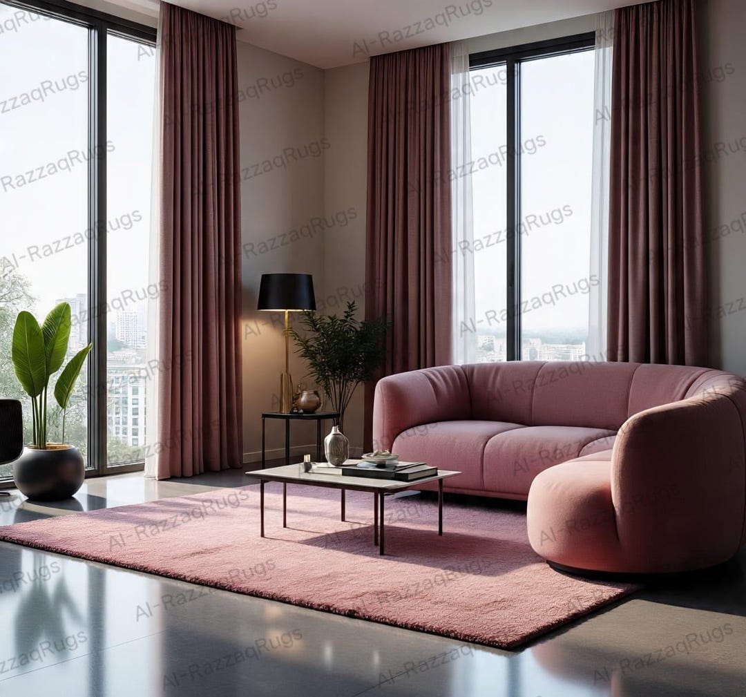 Hand Tufted Wool Rug – Blush Pink Plush Carpet, Modern Home Decor - Etsy