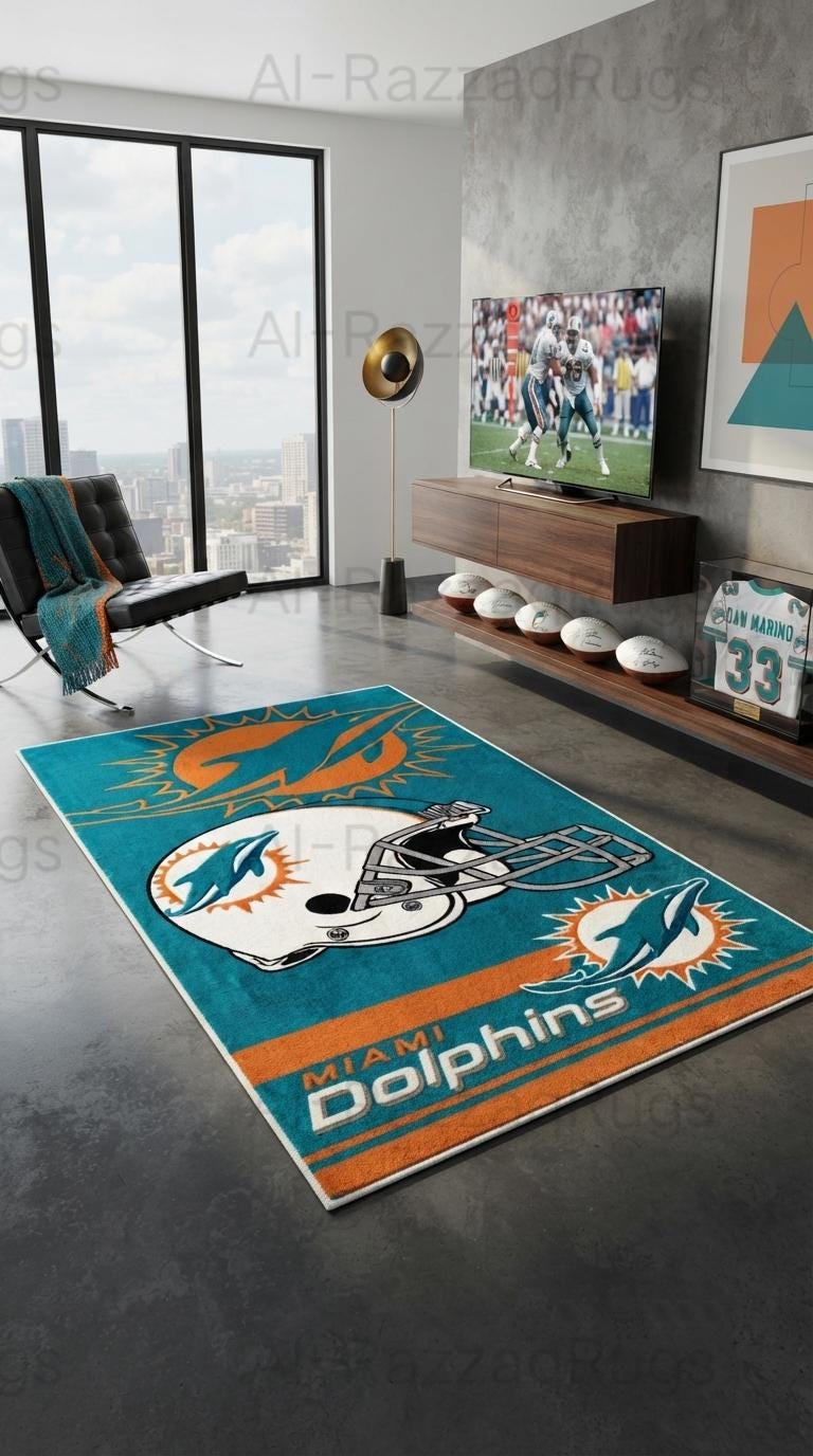 Miami Dolphins Rug - Etsy