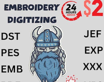 Servicio de digitalización de bordados personalizados: conversión de logotipos e imágenes