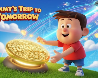 3D illustriertes Kinderbuch: Timmys Reise nach Morgen, futuristische Geschichte im Alter von 3-8 Jahren