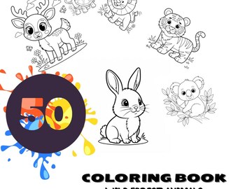 Waldtiere Malbuch: 20 Wald-Designs zum Ausdrucken (PDF Download A4/US Letter)