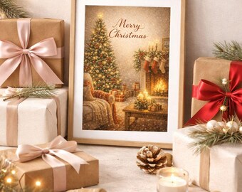 Weihnachten Wand Kunst Bundle, druckbare Weihnachtsdekor, Weihnachtsgrüße Karten & Einladungen, digitaler Download