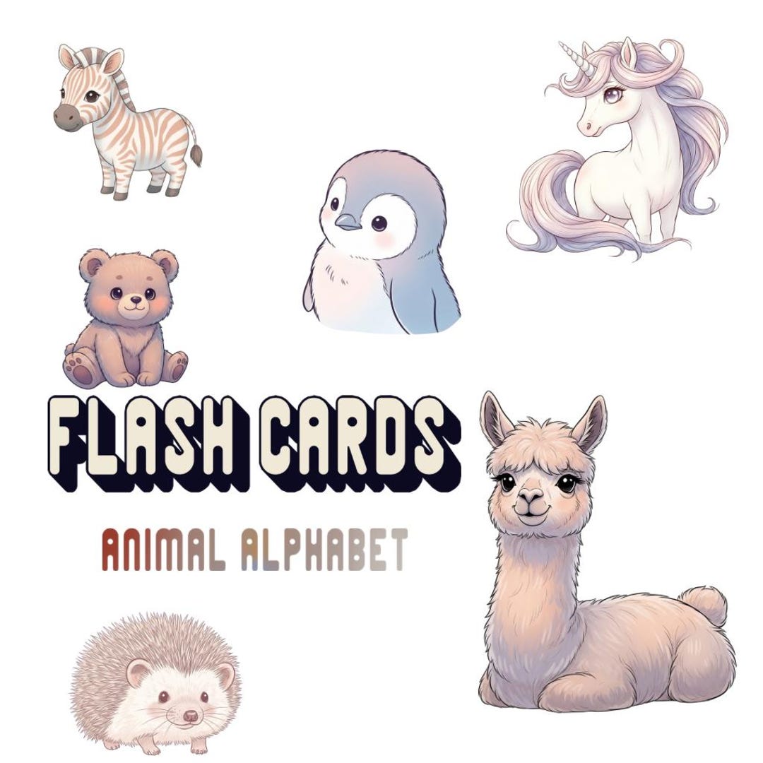 Animal Alphabet Flash Cards for Kids – ABC Learning Printable ...