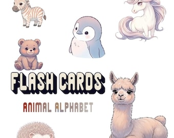 Tierische Alphabet Flash Karten: ABC lernen druckbare für Kleinkinder (PDF & PNG)