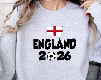 Koszulka z nadrukiem Anglia Football 2026 z angielską flagą i krzyżem św. Jerzego, prezent dla kibica sportowego