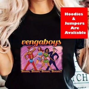 Camiseta de los Vengaboys "Boom Boom Boom", estilo fiesta retro de los 90, divertida camiseta con la canción "Boom Boom Boom" de los Vengaboys, camiseta vintage para amantes de la música de los 90.