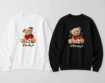 Spersonalizowana bluza piłkarska z imieniem kibica Anglii, prezent dla miłośnika misia Teddy Bear