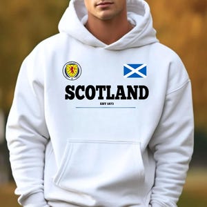 Skottlands fotbollströja EST 1873 Lion Rampant Supportertröja Skotsk flagga gåvahuva bild 3