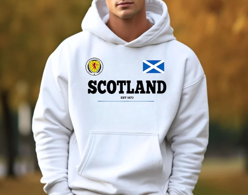 Skottlands fotbollströja EST 1873 Lion Rampant Supportertröja Skotsk flagga gåvahuva bild 3