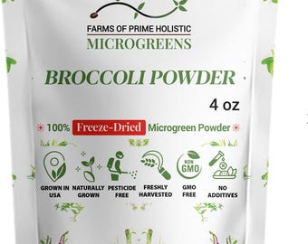 Broccoli MICROGREENS Freeze-Dried Powder | Non-GMO, Gluten-Free, NO Additives, Fillers, Pesticides, or Synthetic Fertilizers