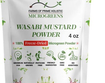 Wasabi Mustard MICROGREENS Freeze-Dried Powder | Non-GMO, Gluten-Free, NO Additives, Fillers, Pesticides, or Synthetic Fertilizers