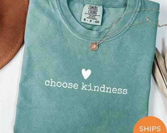 Choose Kindness Kind Teacher Comfort Colors® Shirt for Work, Custom Teacher Appreciation Gift Kindness Oversized Shirt, Cute Teacher Shirt