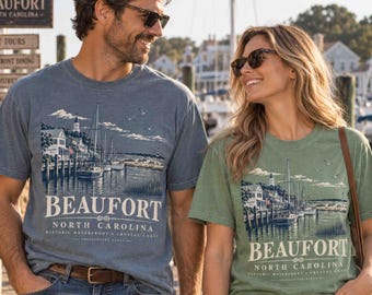 Beaufort NC Shirt, Historic Waterfront Coastal Graphic Tee