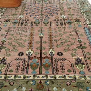 Custom Tree of Life Handmade Knotted Oushak Rug Woolen Area Rug for Bedroom Livingroom Office Oriental Rug Kids Rugs Home Large Oushak Rugs