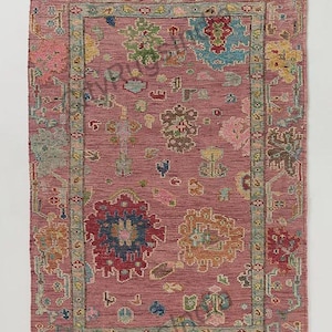 8x10 Perry Persian Rug Handmade Knotted Oushak Rug Woolen Area Rug for Bedroom Livingroom Office Oriental Rug Kids Rug Home Large Oushak Rug