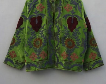 Embroidery Jacket, Velvet Jacket For Women Wear, Bohemian Jacket, Floral Jacket, Gifts For Her, Christmas Gifts, Personalized Gifts