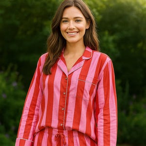 Striped Print Pajamas,Indian Cotton,Night Wear, Soft Cotton Night Suit-Pure Cotton Pj's, Pajamas Set