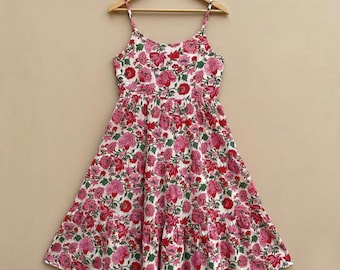 Sukienka letnia, sukienka midi na cienkich ramiączkach, sukienka letnia bez rękawów w stylu boho, sukienka plażowa na wakacje