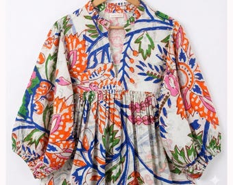 Sukienka Kyra Midi Summer Maxi Boho z nadrukiem w indyjskim stylu bawełnianym dla kobiet