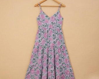 Sukienka Kyra Midi Summer Maxi Boho z nadrukiem w indyjskim stylu bawełnianym dla kobiet