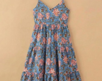 Sukienka Kyra Midi Summer Maxi Boho z nadrukiem w indyjskim stylu bawełnianym dla kobiet