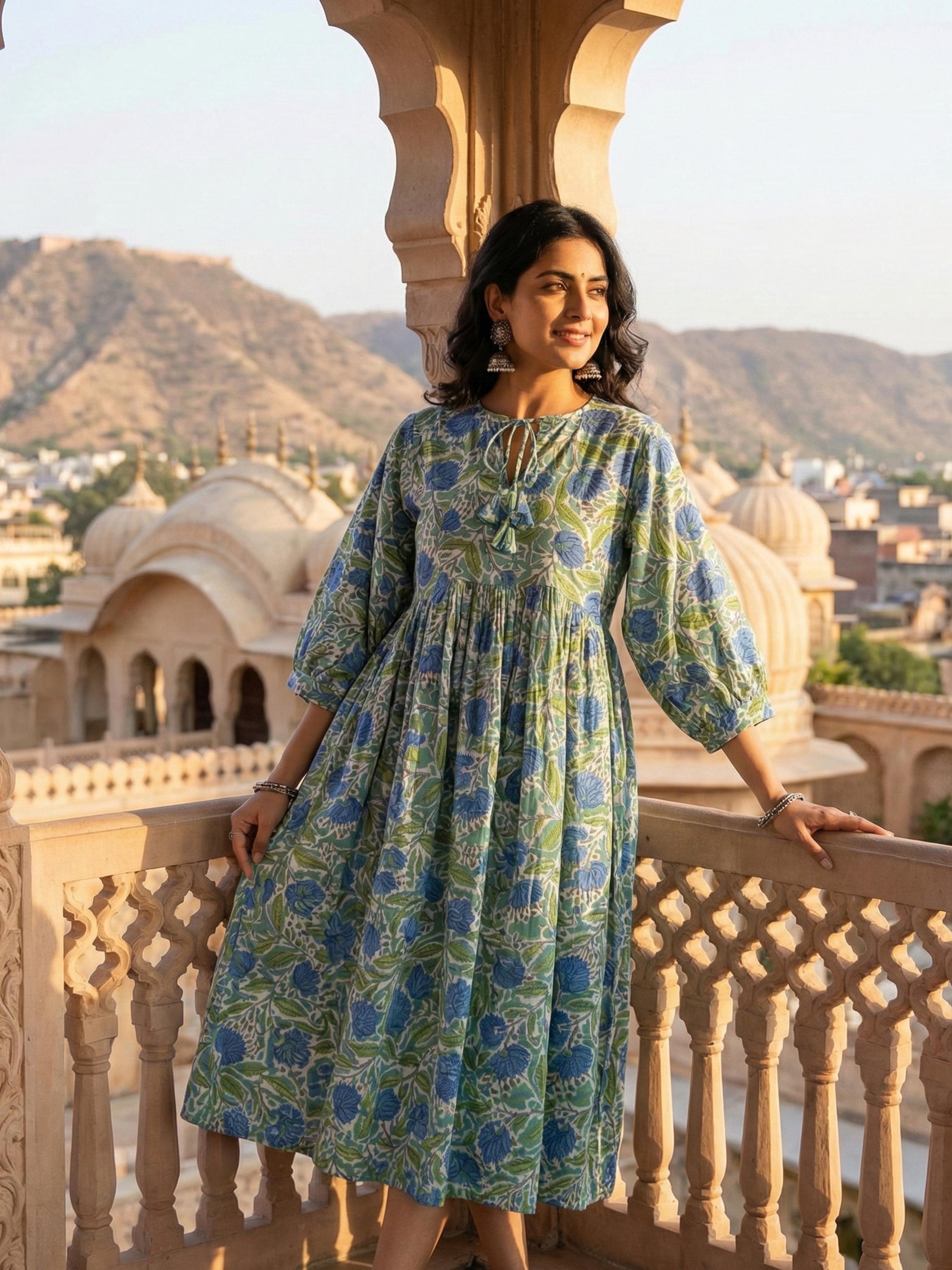 美品✴︎ロングワンピース　インド綿100% DAUGHTERS OF INDIA Daughters of india maxi dress - Etsy 日本