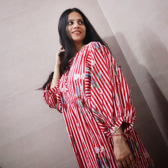white christmas dresses Buy Blue Printed Cotton Fit and Flare Dress Online at $19.00 main image 0