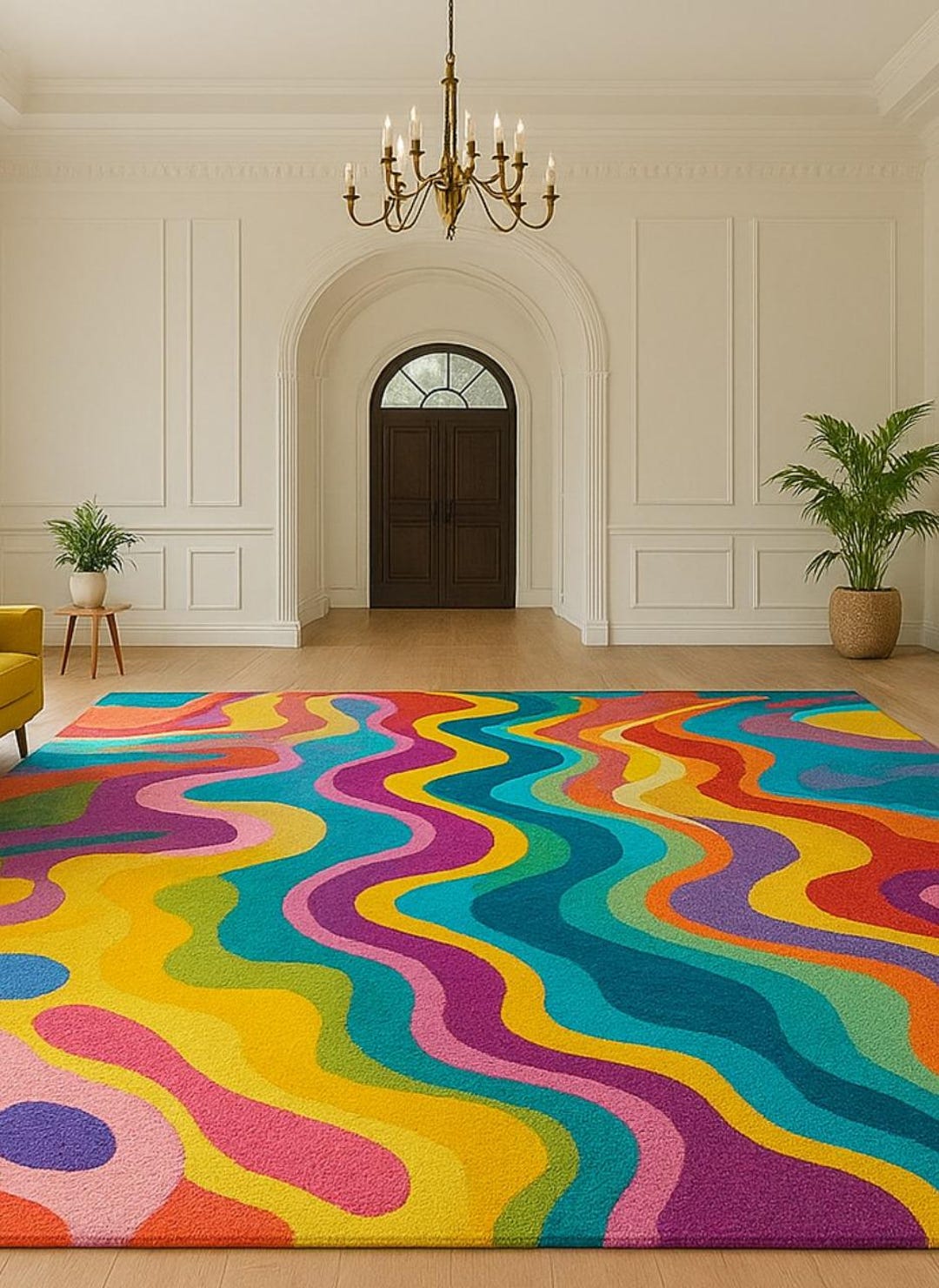 Handmade Abstract Wool Rug – Colorful Art, Tufted Accent Decor - Etsy