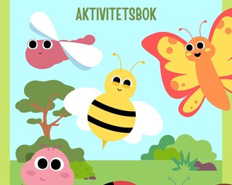 Libro di attività per l'apprendimento degli insetti nel fienile 12 lati